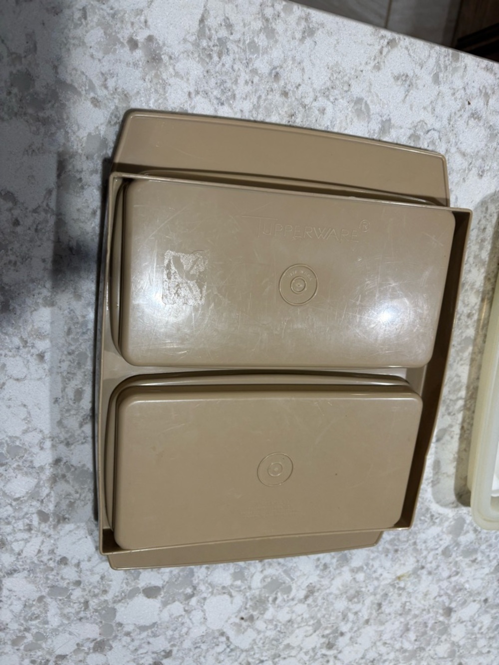 Tupperware deviled egg carrier with Beige Base Rectangular Container - Picture 4 of 4